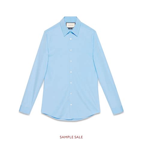 gucci poplin shirts for men|Cotton poplin shirt with Double G in pale blue.